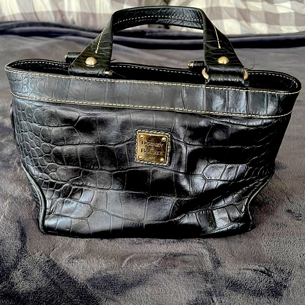Dooney & Bourke small Black Croc-Embossed Leather Tote